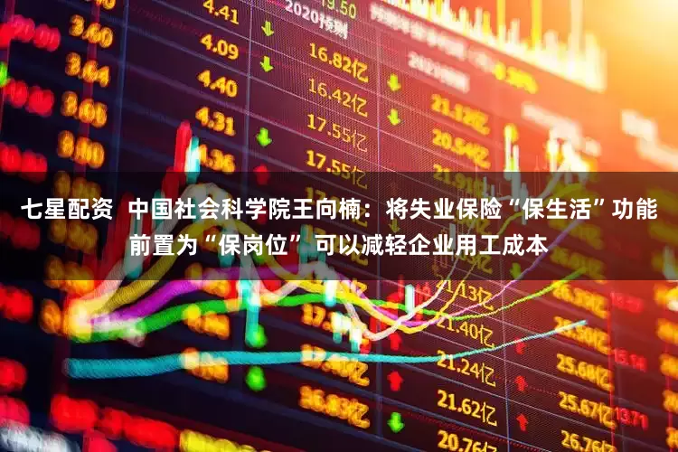 七星配资  中国社会科学院王向楠：将失业保险“保生活”功能前置为“保岗位” 可以减轻企业用工成本