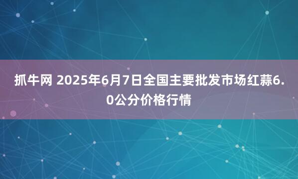 抓牛网 2025年6月7日全国主要批发市场红蒜6.0公分价格行情